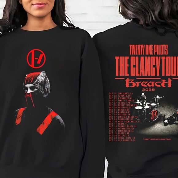 Twenty One Music Tour 2025 Shirt, Twenty One Pilots Breach Sweatshirt 141 - Picture 1 of 6